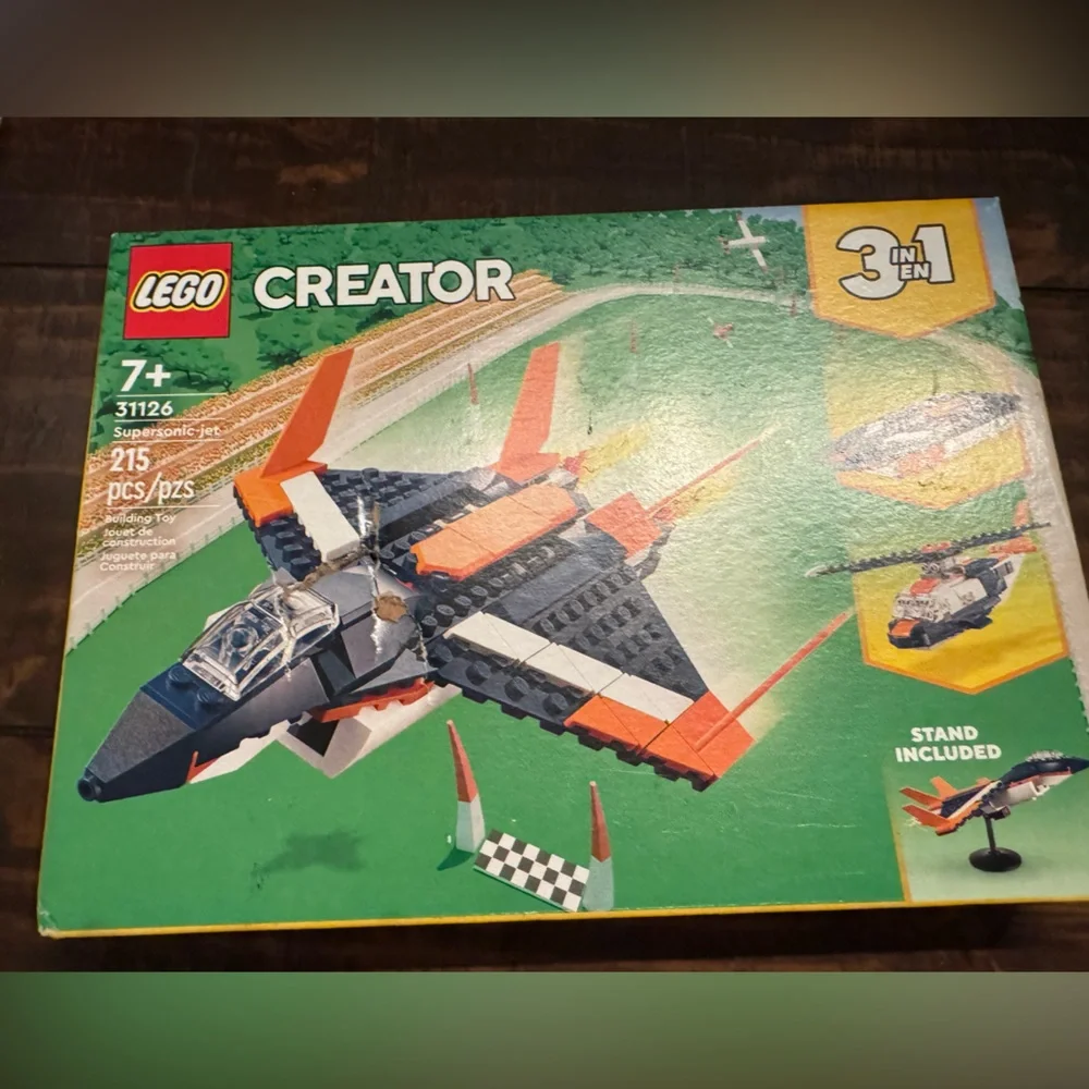 LEGO Creator 3in1 Supersonic-Jet 31126 Helicopter & Boat Building Kit 215 Pieces